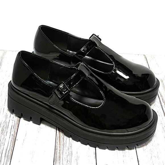 Black Patent Leather Women's Loafers - Picture 3 of 4
